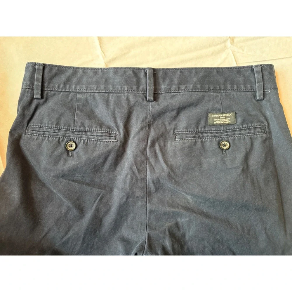 Banana Republic Mens Fulton Stretch Chino Pants Size 32X34 Navy Office Workwear